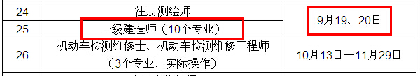 2015年一級建造師考試時間確定為9月19、20日