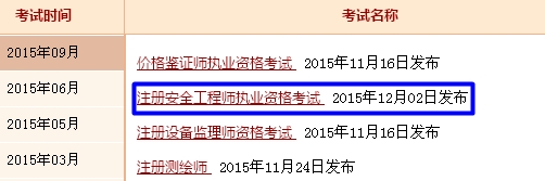 重慶人事考試網(wǎng)公布2015年安全工程師成績查詢?nèi)肟? width=