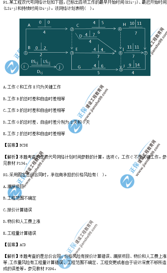 2018年一級建造師《項(xiàng)目管理》試題答案及解析(91-100)